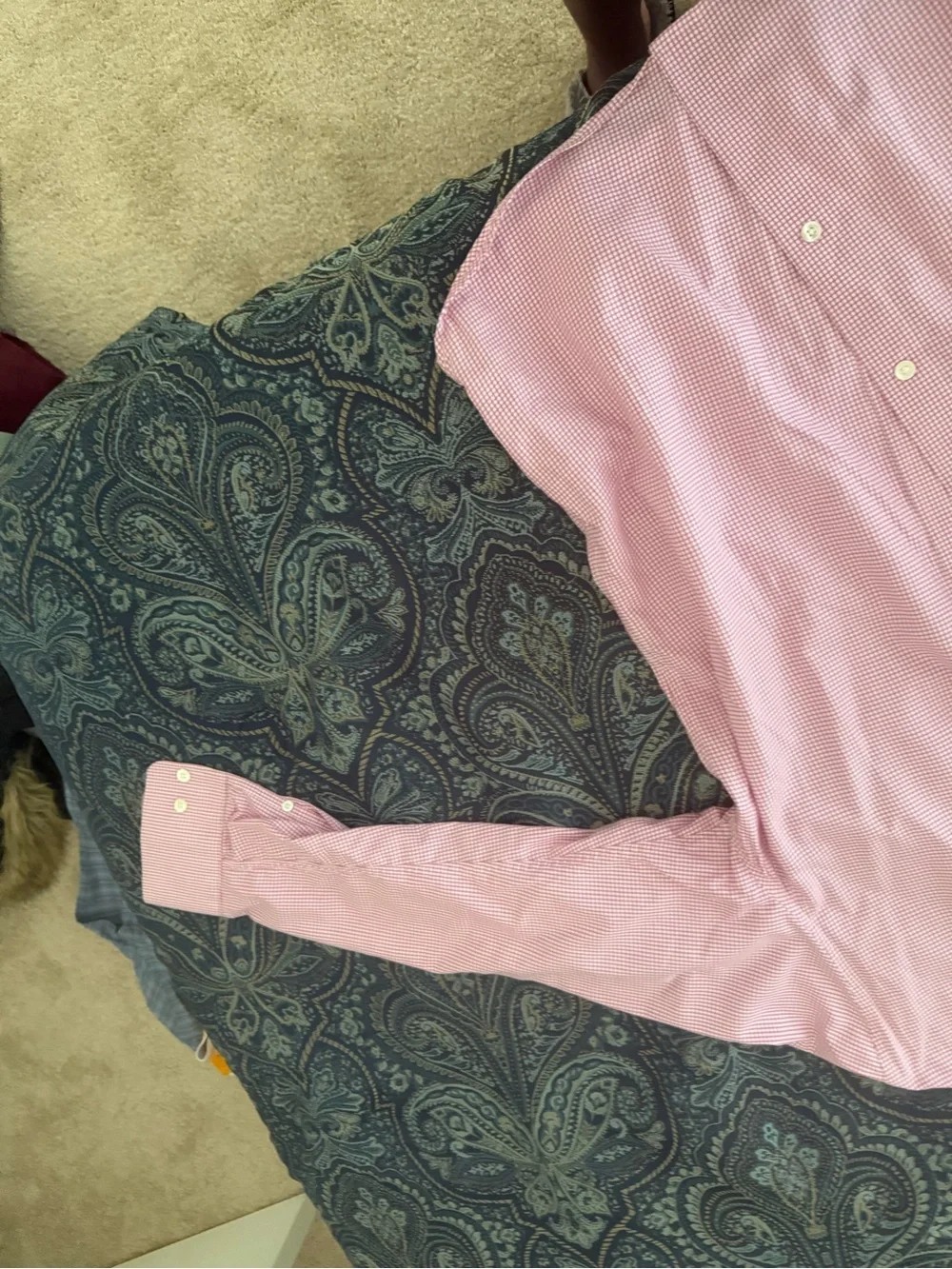Banana Republic Men's Pink Micro-Check Dress Shirt